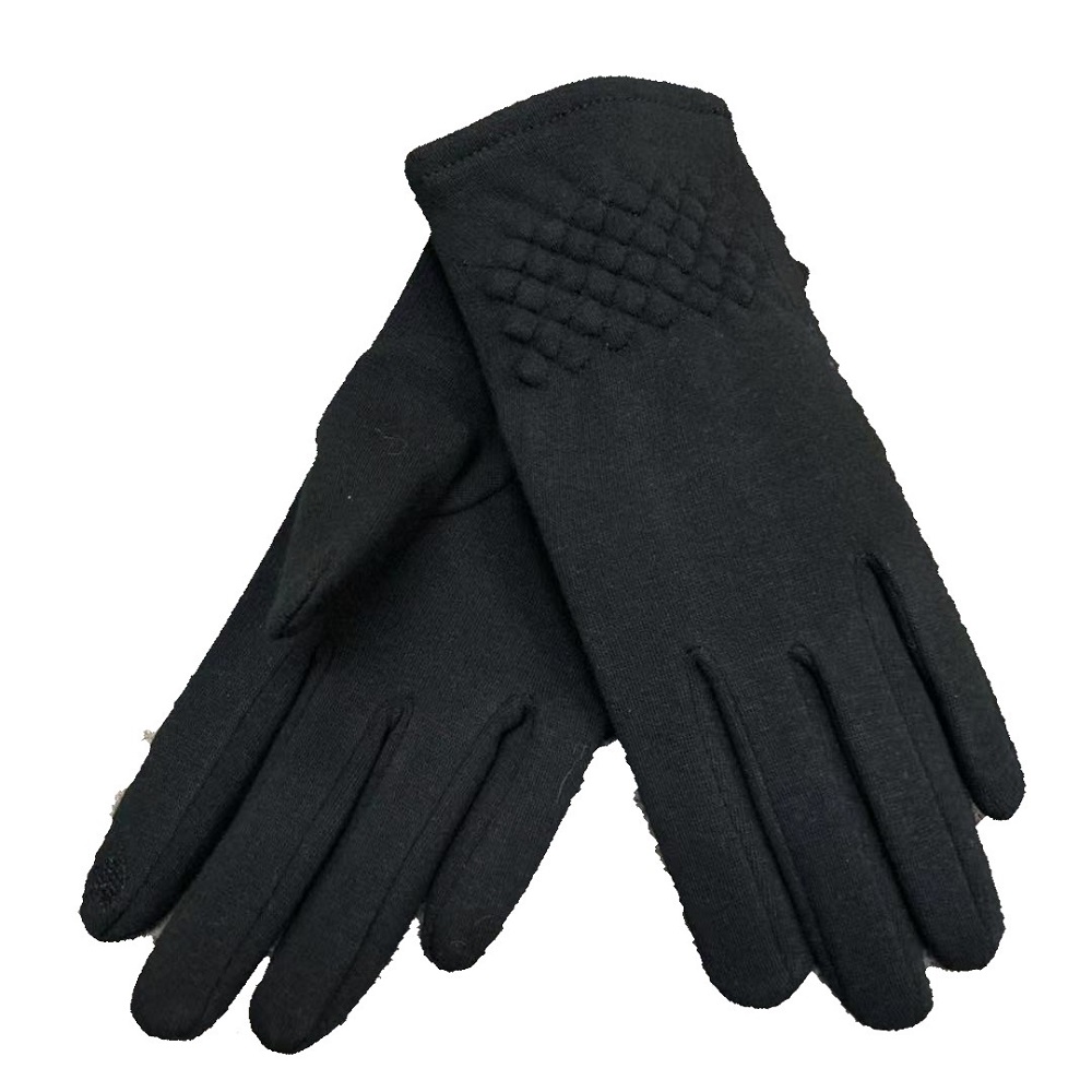 Trendy Jersey Black Winter Gloves Cotton Glove Manufacturers