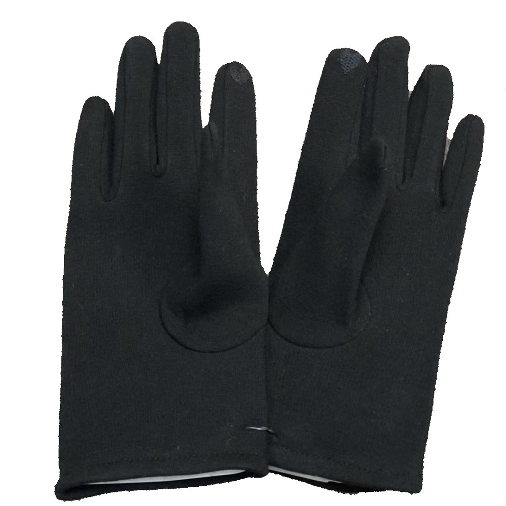 Trendy Jersey Black Winter Gloves Cotton Glove Manufacturers