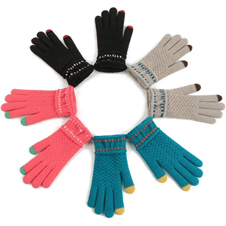 Fleece Knit Texting Jersey Gloves Cotton Glove Manufacturers