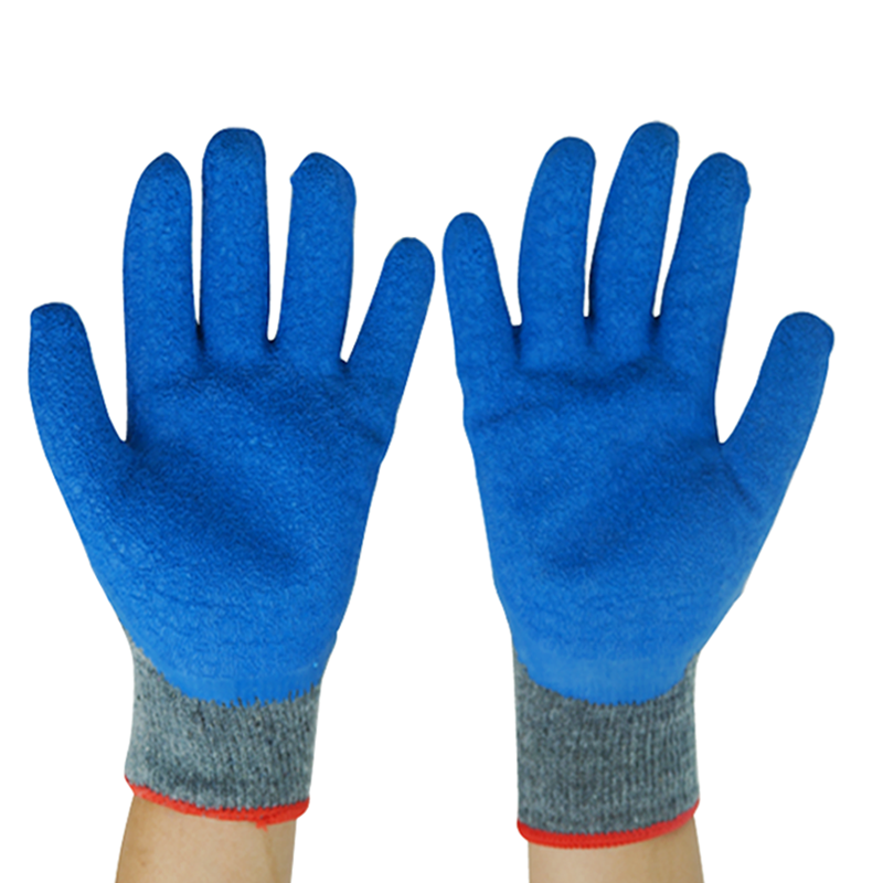 Cotton Crinkle Latex Palm Coated Gloves Cotton Glove Manufacturers