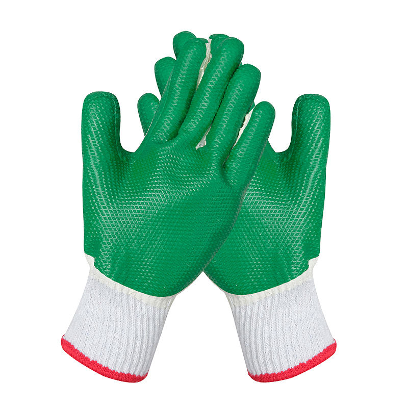 Anti-slip safety protective coated cotton gloves for workers