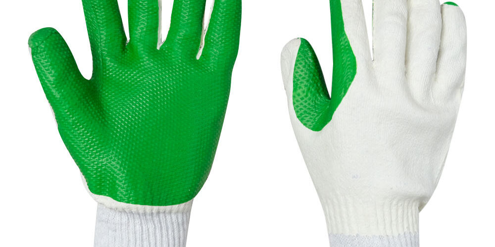 Anti-slip safety protective coated cotton gloves for workers