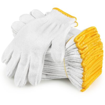 Anti-slip safety work cotton gloves for construction engineering