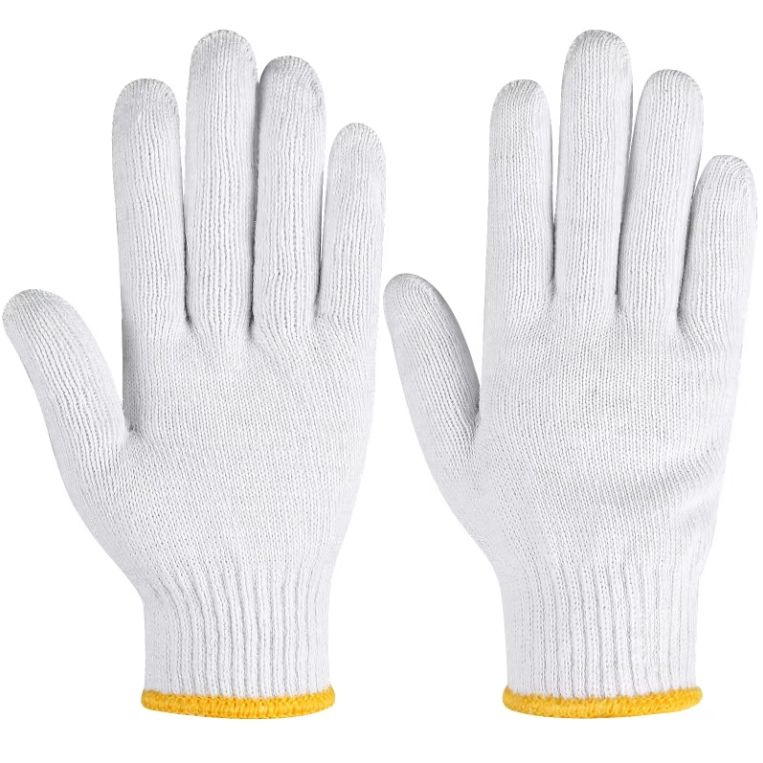Anti-slip safety work cotton gloves for construction engineering