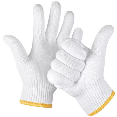 Anti-slip safety work cotton gloves for construction engineering