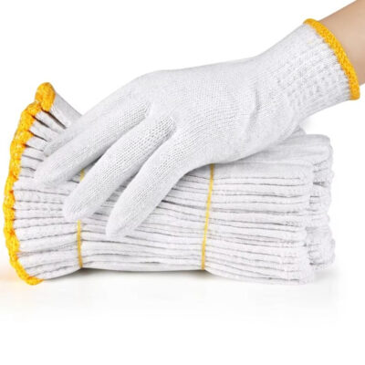 Anti-slip safety work cotton gloves for construction engineering