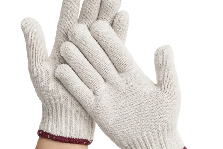 Anti-slip white labor protective cotton gloves for safety work