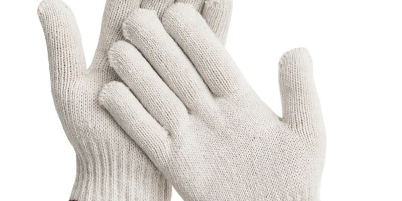 Anti-slip white labor protective cotton gloves for safety work