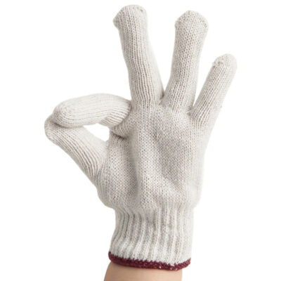 Anti-slip white labor protective cotton gloves for safety work
