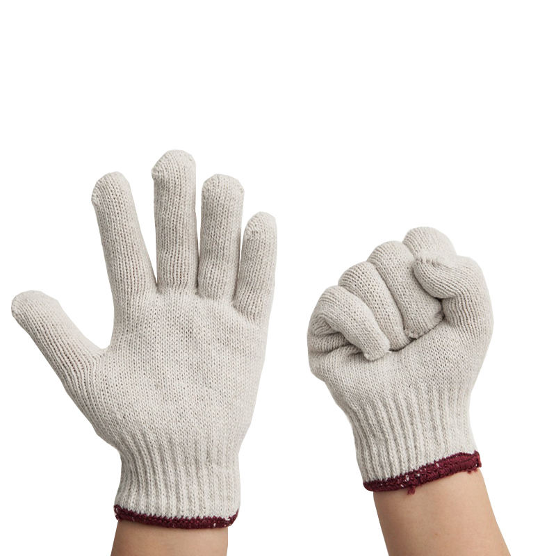 Anti-slip white labor protective cotton gloves for safety work