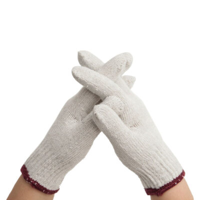 Anti-slip white labor protective cotton gloves for safety work
