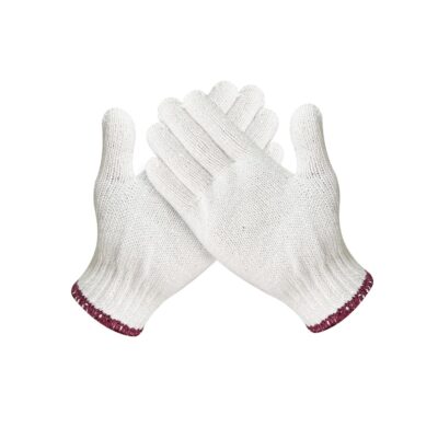 Anti-slip white labor protective cotton gloves for safety work