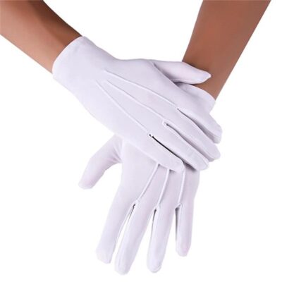 Anti-sweat fingerprint-resistant white inspection cotton gloves