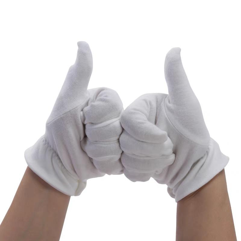 Anti-sweat fingerprint-resistant white inspection cotton gloves