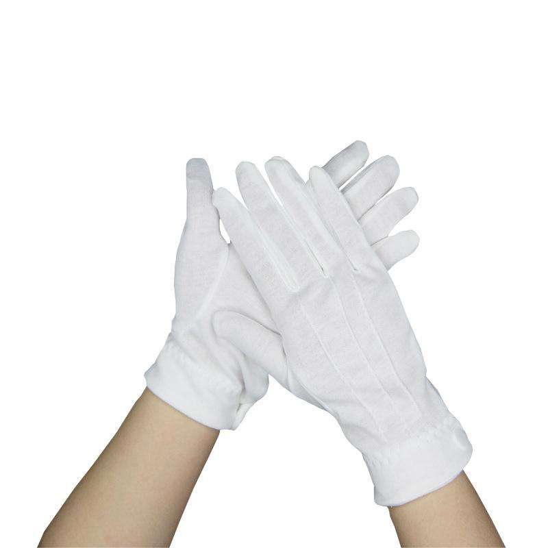 Anti-sweat fingerprint-resistant white inspection cotton gloves