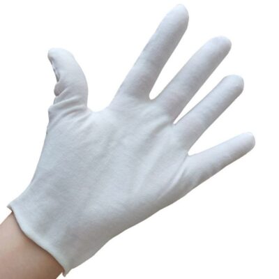 Anti-sweat fingerprint-resistant white inspection cotton gloves