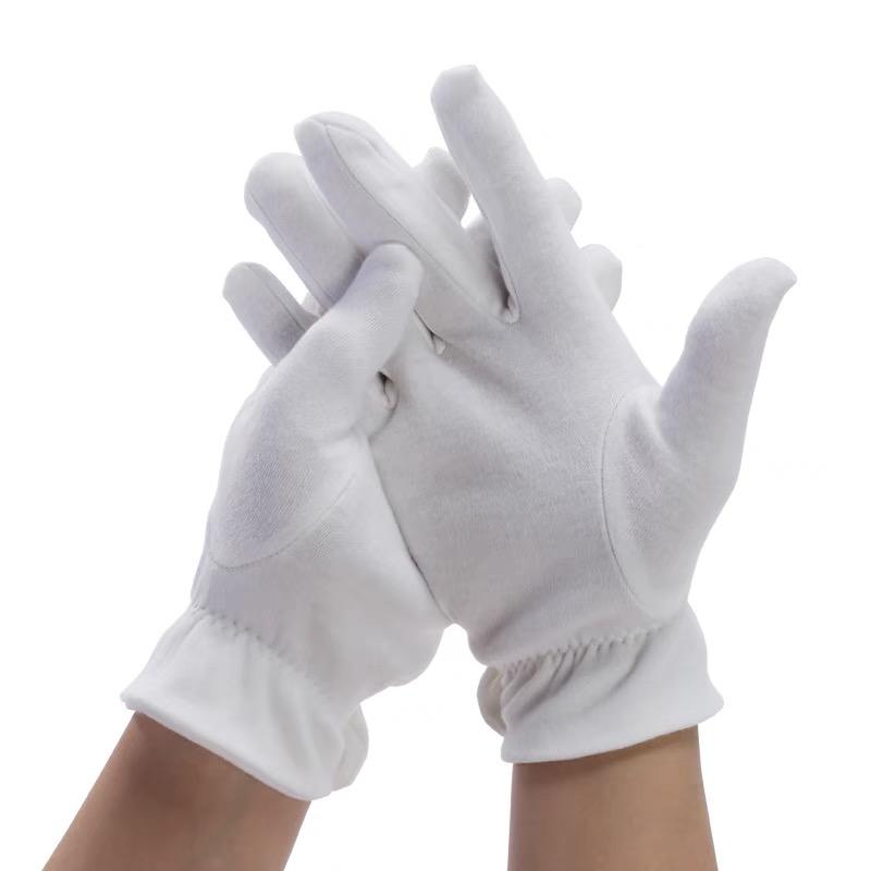Anti-sweat fingerprint-resistant white inspection cotton gloves