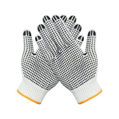 Breathable dotted cotton gloves with anti-slip safety design