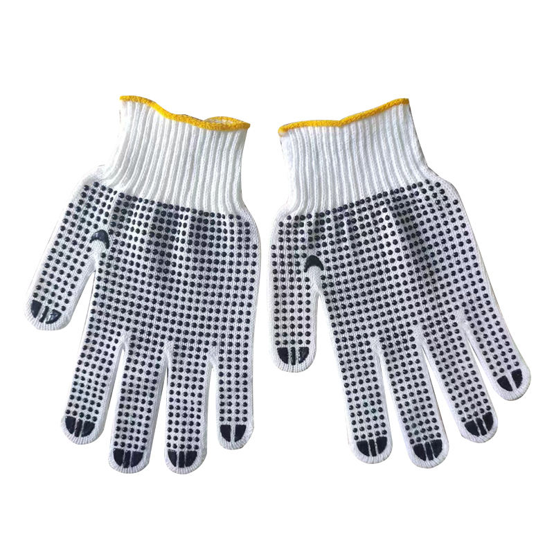 Breathable dotted cotton gloves with anti-slip safety design