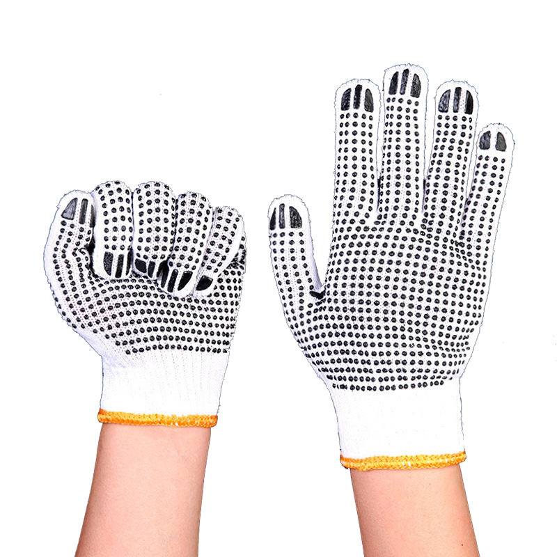 Breathable dotted cotton gloves with anti-slip safety design