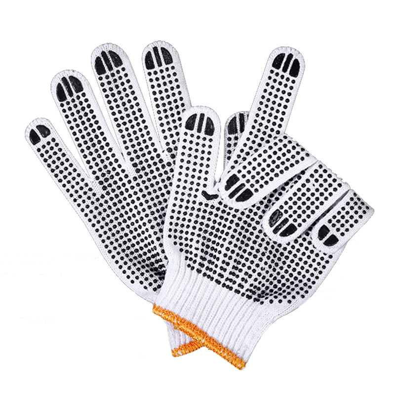 Breathable dotted cotton gloves with anti-slip safety design