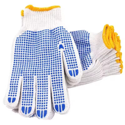 Breathable dotted cotton gloves with anti-slip safety design