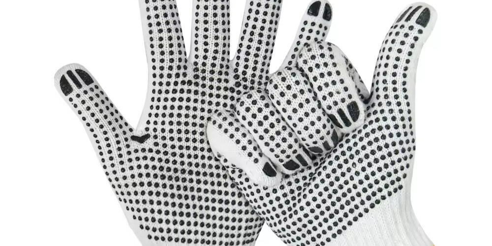 Breathable dotted cotton gloves with anti-slip safety design