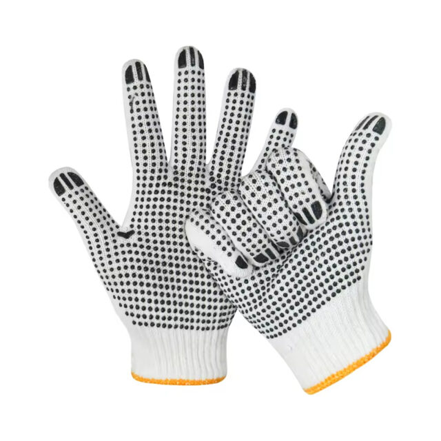 Breathable dotted cotton gloves with anti-slip safety design