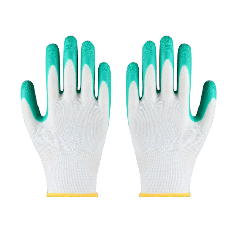 Breathable anti-slip coated cotton gloves for safe work use