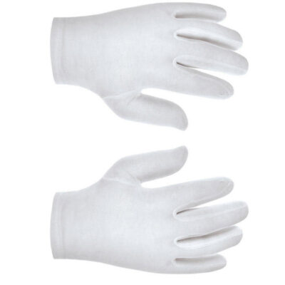 Breathable white inspection cotton gloves for industrial use