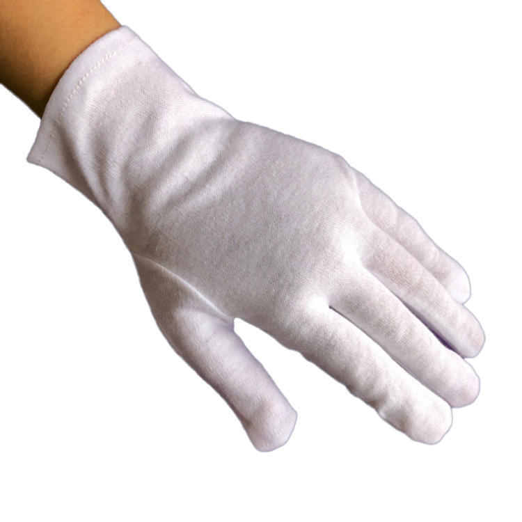 Breathable white inspection cotton gloves for precision tasks