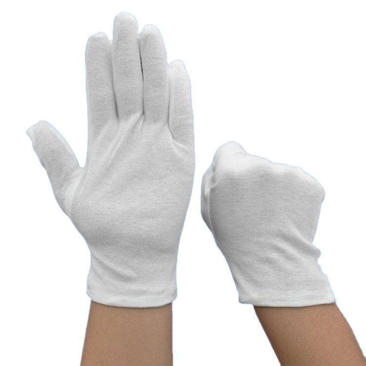 Breathable white inspection cotton gloves for precision tasks