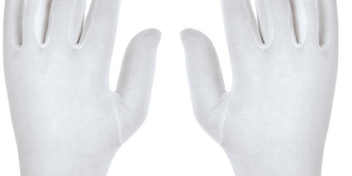 Breathable white inspection cotton gloves for industrial use