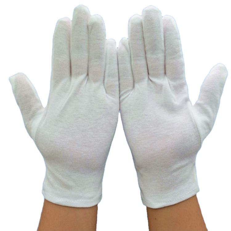 Breathable white inspection cotton gloves for precision tasks