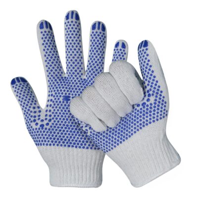 Anti-slip durable dotted cotton gloves for construction engineering