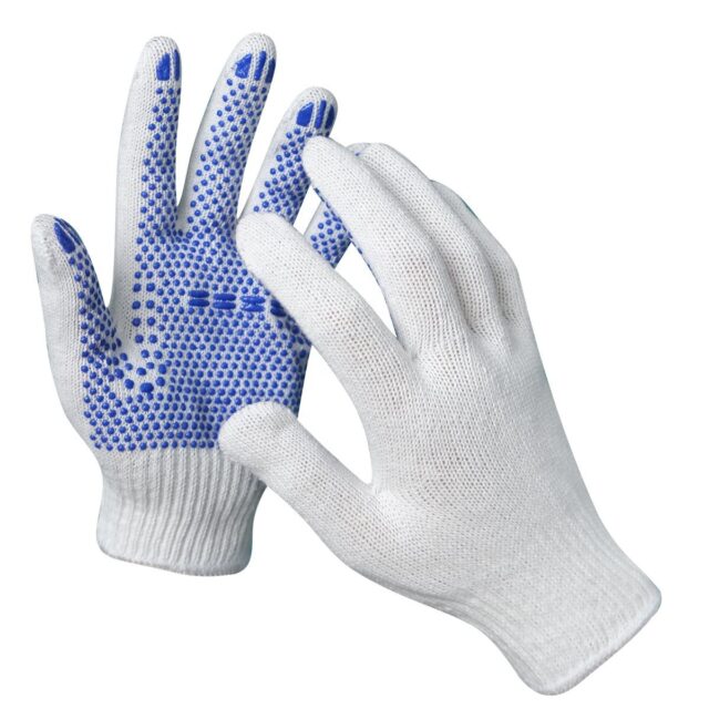 Anti-slip durable dotted cotton gloves for construction engineering