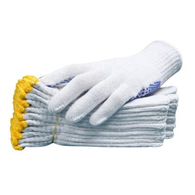 Anti-slip durable dotted cotton gloves for construction engineering