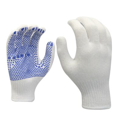 Anti-slip durable dotted cotton gloves for construction engineering