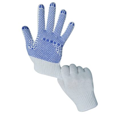 Anti-slip durable dotted cotton gloves for construction engineering