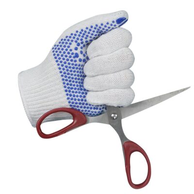 Anti-slip durable dotted cotton gloves for construction engineering