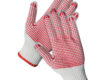 Construction safety dotted cotton gloves with anti-slip grip