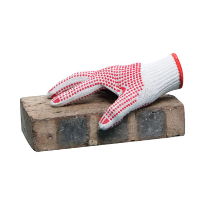 Construction safety dotted cotton gloves with anti-slip grip