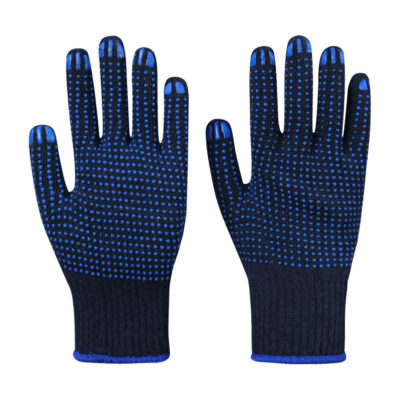Durable anti-slip dotted cotton gloves for construction safety