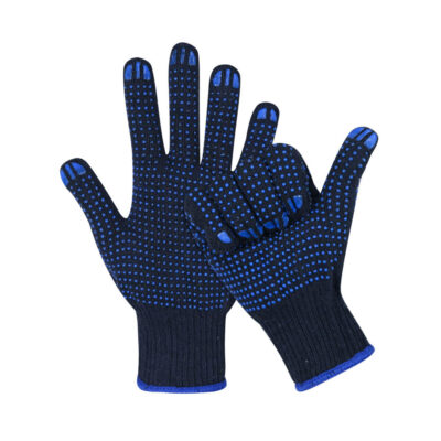 Durable anti-slip dotted cotton gloves for construction safety