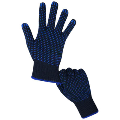 Durable anti-slip dotted cotton gloves for construction safety