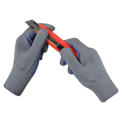 Cut-resistant dotted cotton gloves for construction and garden work