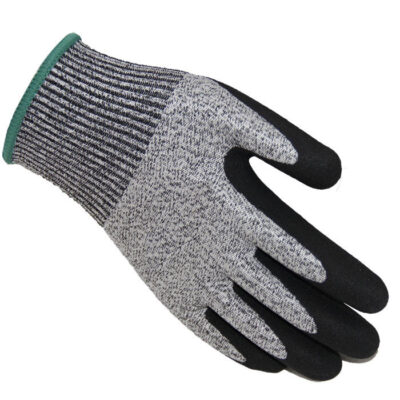 Cut-resistant coated cotton gloves for industrial safety