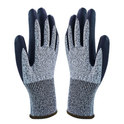 Cut-resistant coated cotton gloves for industrial safety