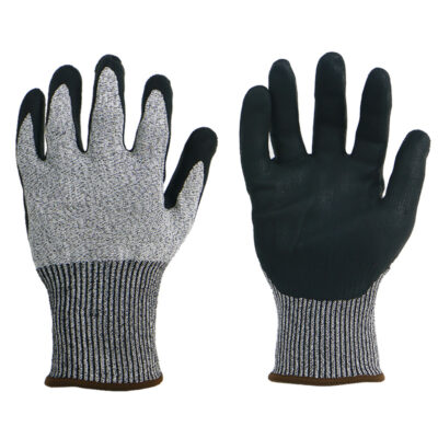 Cut-resistant coated cotton gloves for industrial safety