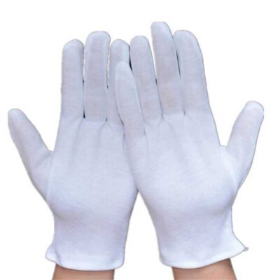 White inspection cotton gloves for ceremonies and events
